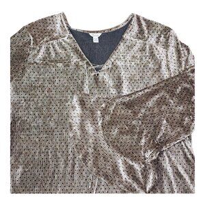 Cato Collection Limited Metallic Polka Dot Tunic Top Plus Size 22/24W Bell Sleev